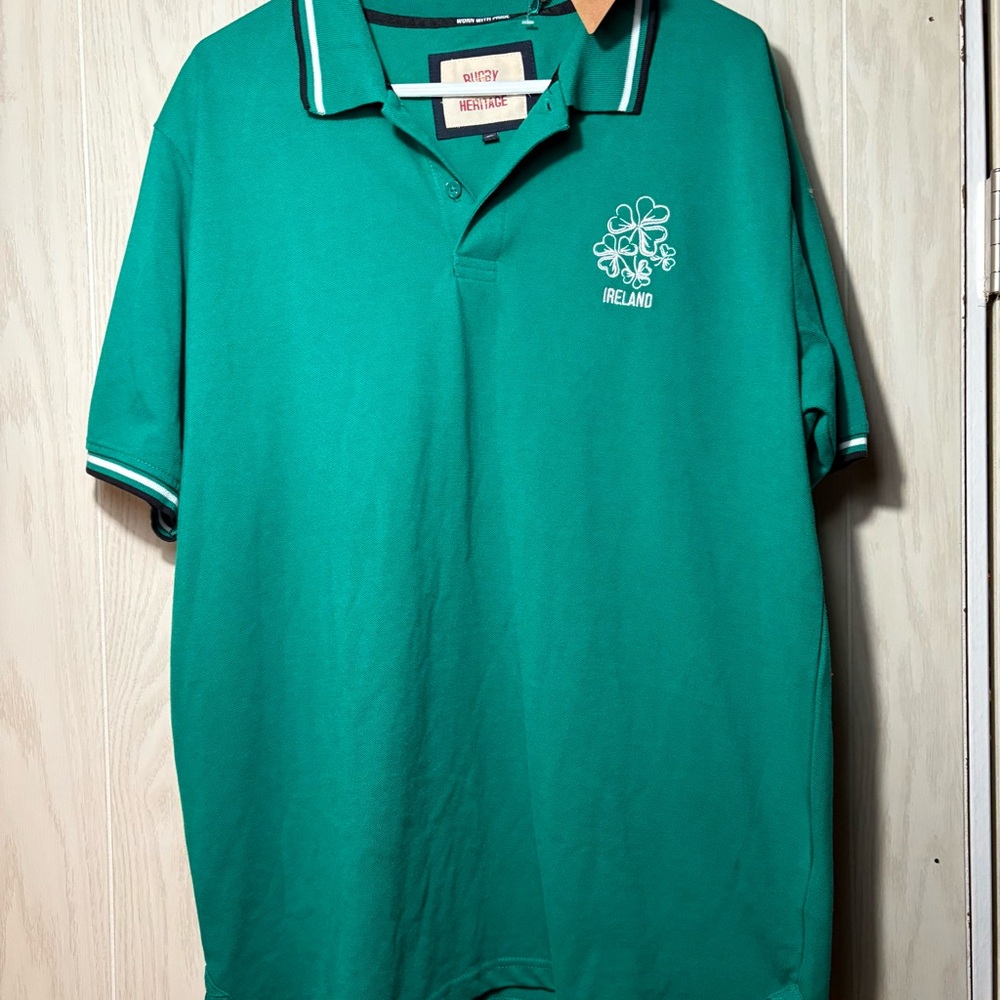 Men’s New With Tag Rugby Heritage Ireland polo shirt size XL